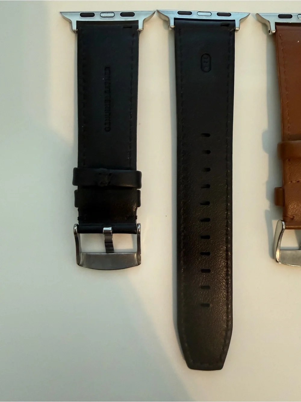 New Replacement Leather Apple Watch Bands - Black and Brown Set
